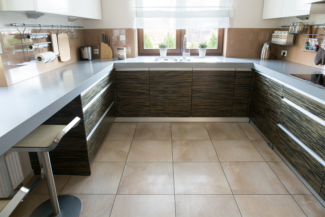 small beige kitchen