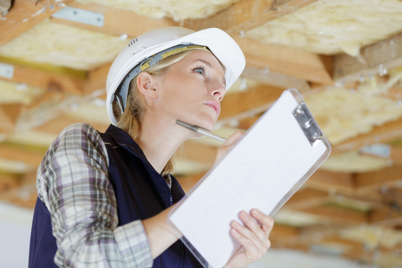 building inspector inspecting home