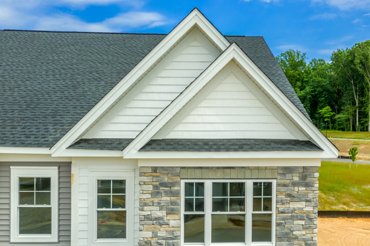home with stone veneer siding
