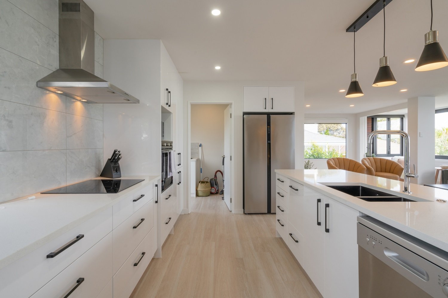 Beautiful modern kitchen in luxury home interior.