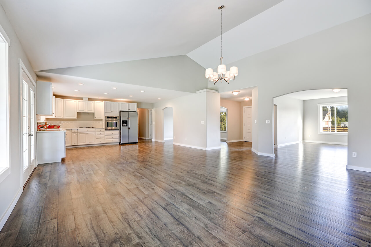 new home with laminate flooring installed