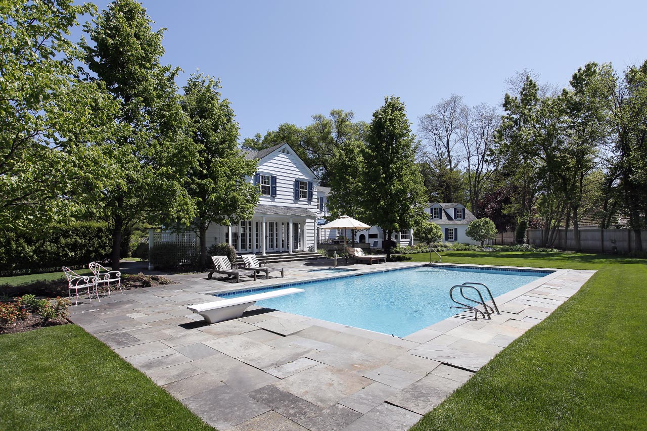 Swimming pool outside home